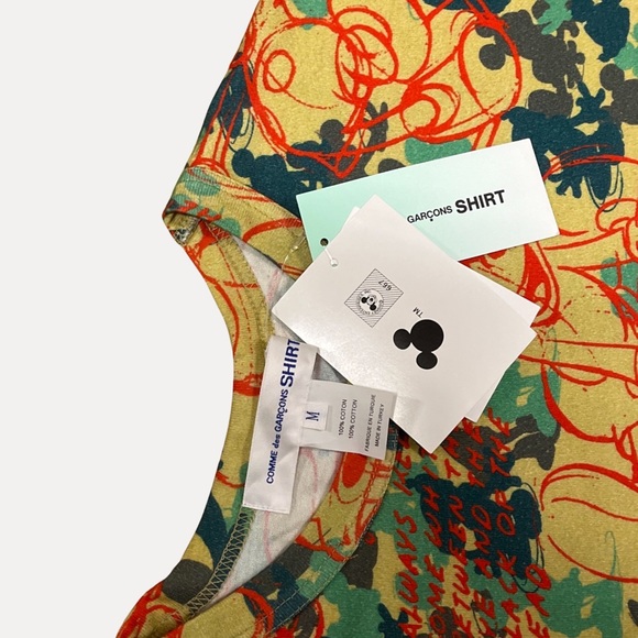 Rare NWT Comme des Garçons X CDG X Disney T Shirt Mickey AOP LIMTED EDITION Sz M - Picture 5 of 6